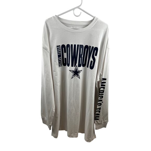 Dallas Cowboys long Sleeve Men's Athletic Vision L/S T-Shirt ,White Size 2XL NWT - Picture 1 of 5